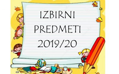 Izbirni predmeti v šolskem letu 2019/20